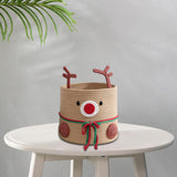 Reindeer Christmas Basket Storage Bin for Clothes Towels Living Room Holiday L