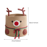 Reindeer Christmas Basket Storage Bin for Clothes Towels Living Room Holiday L