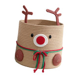 Reindeer Christmas Basket Storage Bin for Clothes Towels Living Room Holiday L