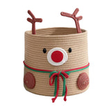 Reindeer Christmas Basket Storage Bin for Clothes Towels Living Room Holiday L