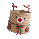 Reindeer Christmas Basket Storage Bin for Clothes Towels Living Room Holiday L