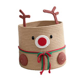 Reindeer Christmas Basket Storage Bin for Clothes Towels Living Room Holiday L