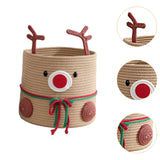 Reindeer Christmas Basket Storage Bin for Clothes Towels Living Room Holiday L