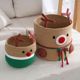 Reindeer Christmas Basket Storage Bin for Clothes Towels Living Room Holiday L