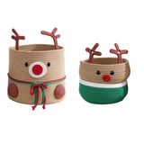 Reindeer Christmas Basket Storage Bin for Clothes Towels Living Room Holiday L