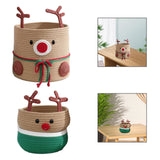 Reindeer Christmas Basket Storage Bin for Clothes Towels Living Room Holiday L