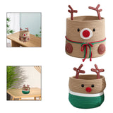 Reindeer Christmas Basket Storage Bin for Clothes Towels Living Room Holiday L