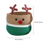 Reindeer Christmas Basket Storage Bin for Clothes Towels Living Room Holiday S