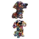 Dog Statue Artwork Collection Lovely Resin Figurine for Bedroom Home Cabinet Colorful