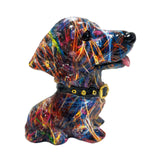 Dog Statue Artwork Collection Lovely Resin Figurine for Bedroom Home Cabinet Colorful