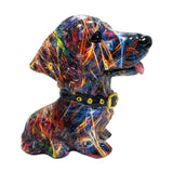 Dog Statue Artwork Collection Lovely Resin Figurine for Bedroom Home Cabinet Colorful