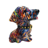 Dog Statue Artwork Collection Lovely Resin Figurine for Bedroom Home Cabinet Colorful