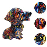 Dog Statue Artwork Collection Lovely Resin Figurine for Bedroom Home Cabinet Colorful