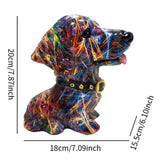 Dog Statue Artwork Collection Lovely Resin Figurine for Bedroom Home Cabinet Colorful