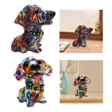 Dog Statue Artwork Collection Lovely Resin Figurine for Bedroom Home Cabinet Colorful