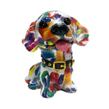 Dog Statue Artwork Collection Lovely Resin Figurine for Bedroom Home Cabinet Graffiti