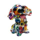 Dog Statue Artwork Collection Lovely Resin Figurine for Bedroom Home Cabinet Graffiti