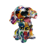 Dog Statue Artwork Collection Lovely Resin Figurine for Bedroom Home Cabinet Graffiti