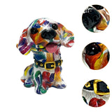 Dog Statue Artwork Collection Lovely Resin Figurine for Bedroom Home Cabinet Graffiti