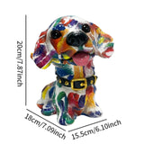 Dog Statue Artwork Collection Lovely Resin Figurine for Bedroom Home Cabinet Graffiti