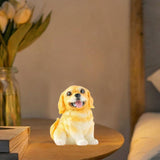 Dog Statue Mini Resin Animal Figures for Centerpiece Office Living Room Golden Retriever