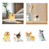 Dog Statue Mini Resin Animal Figures for Centerpiece Office Living Room Golden Retriever