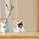 Dog Statue Mini Resin Animal Figures for Centerpiece Office Living Room Pug