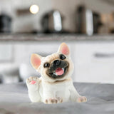 Dog Statue Mini Resin Animal Figures for Centerpiece Office Living Room Pug