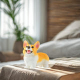 Dog Statue Mini Resin Animal Figures for Centerpiece Office Living Room Corgi