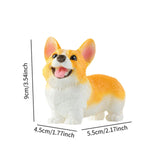 Dog Statue Mini Resin Animal Figures for Centerpiece Office Living Room Corgi