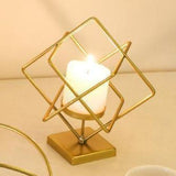 Candlestick Stand Ornament Metal Candlestand for Centerpiece Decorating Home Square  gold