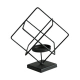 Candlestick Stand Ornament Metal Candlestand for Centerpiece Decorating Home Square  black