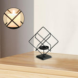 Candlestick Stand Ornament Metal Candlestand for Centerpiece Decorating Home Square  black