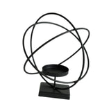 Candlestick Stand Ornament Metal Candlestand for Centerpiece Decorating Home Round black