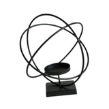 Candlestick Stand Ornament Metal Candlestand for Centerpiece Decorating Home Round black