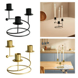 Candelabra Candle Holder Pillar Candles Holder for Decorating Tabletop Party golden