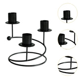 Candelabra Candle Holder Pillar Candles Holder for Decorating Tabletop Party black