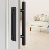 12inch Sliding Barn Door Handle Set Sturdy Simple Assembly Flush Finger Pull