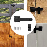 Flip Fence Farm Gate Latch Set Multipurpose Sturdy Matte Black Length 15.2cm