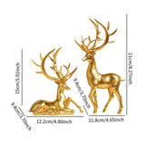 Couple Deer Statues Elegant Decorative Sculptures for Office Kitchen Cabinet