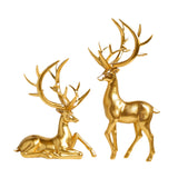 Couple Deer Statues Elegant Decorative Sculptures for Office Kitchen Cabinet