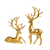 Couple Deer Statues Elegant Decorative Sculptures for Office Kitchen Cabinet