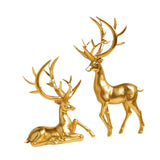 Couple Deer Statues Elegant Decorative Sculptures for Office Kitchen Cabinet