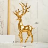 Couple Deer Statues Elegant Decorative Sculptures for Office Kitchen Cabinet