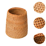 Rattan Pencil Holder Makeup Organizer Makeup Brushes Holder for Home Desktop