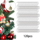 120Pcs Christmas Ornament Hooks Iron for Lanterns Christmas Tree Decorations Silver