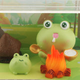 Resin Statues Animal Sculptures Indoor Bedroom Desk Miniature Frog Figurines with Fire