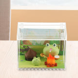 Resin Statues Animal Sculptures Indoor Bedroom Desk Miniature Frog Figurines with Fire