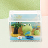 Resin Statues Animal Sculptures Indoor Bedroom Desk Miniature Frog Figurines with Boat