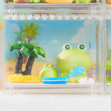 Resin Statues Animal Sculptures Indoor Bedroom Desk Miniature Frog Figurines with Boat